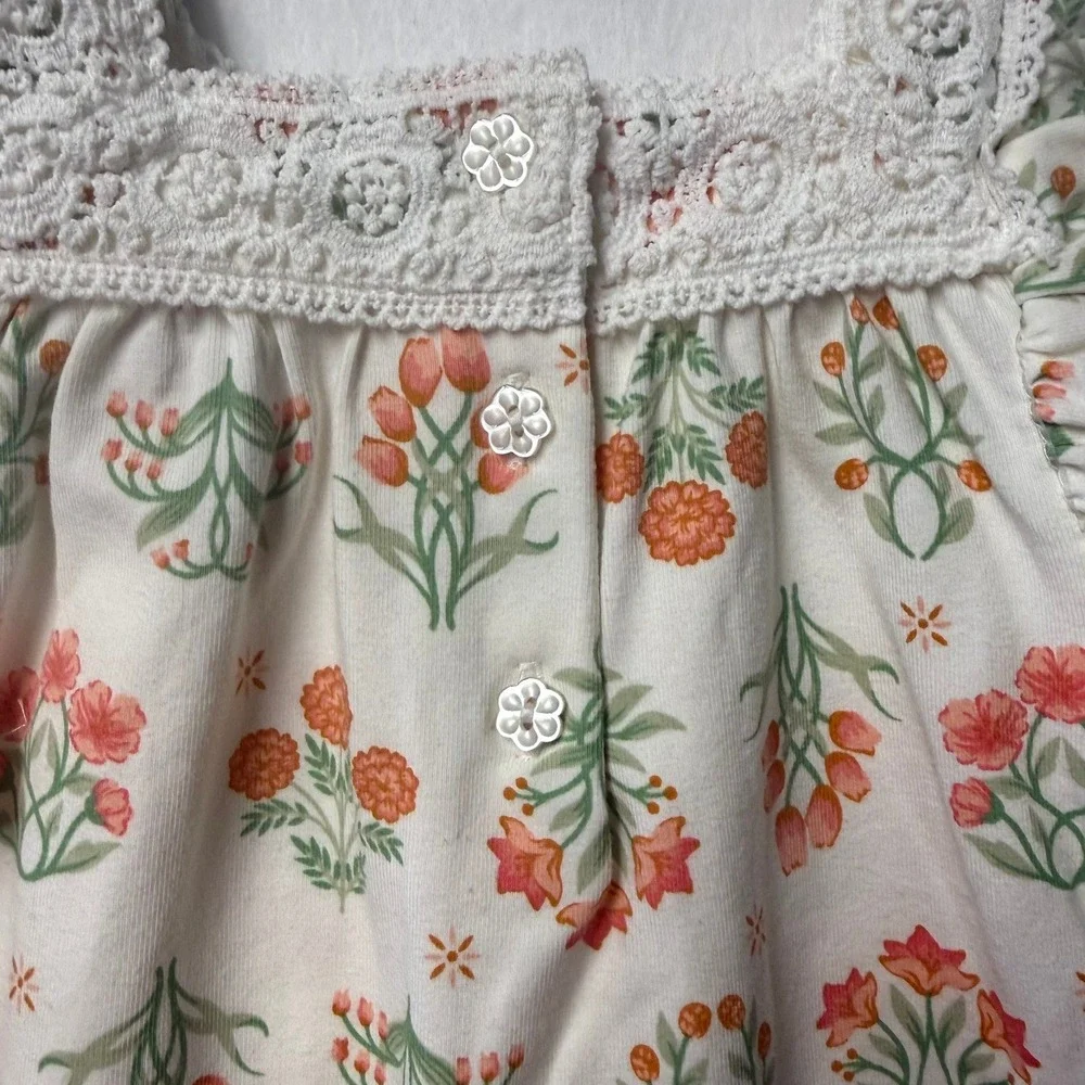 Haute Hippie Kids 2T Floral 3pc Set Top Shorts Bag Coral Lace NEW with 3‎ bows